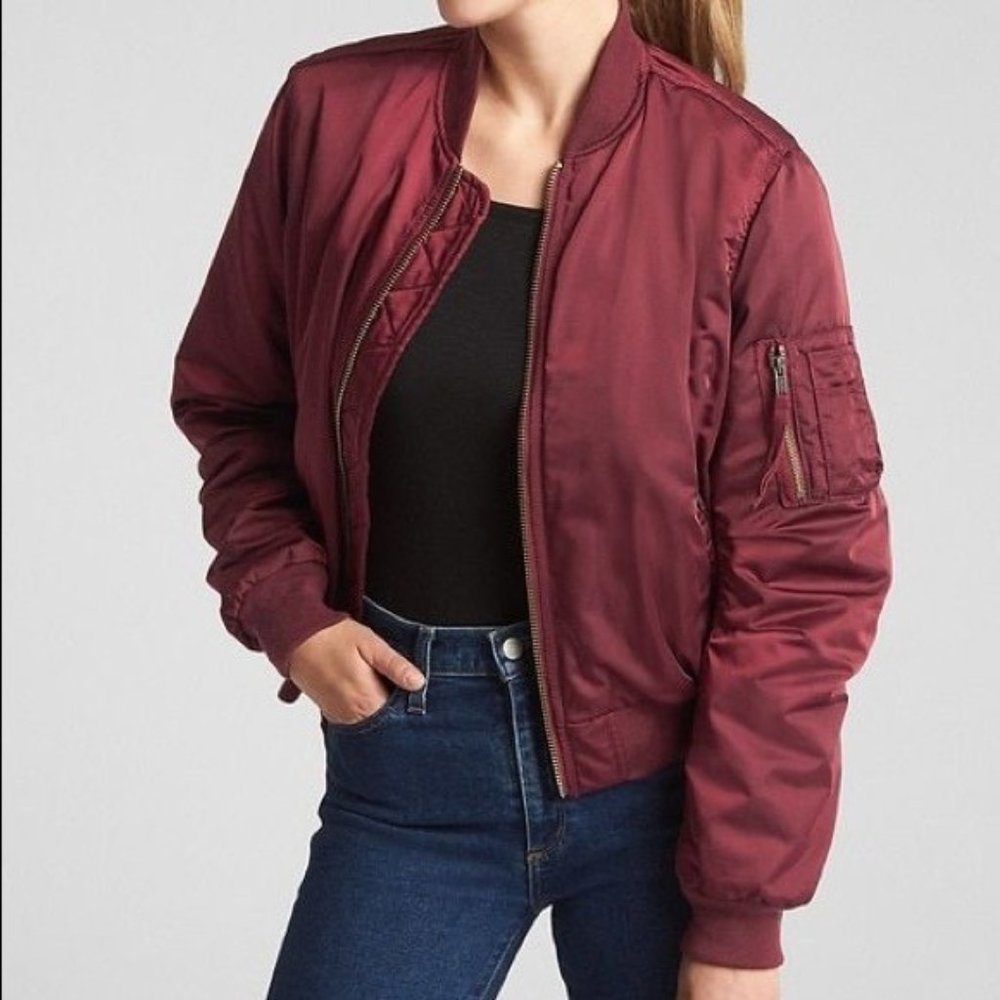 Burgundy Gap bomber jack